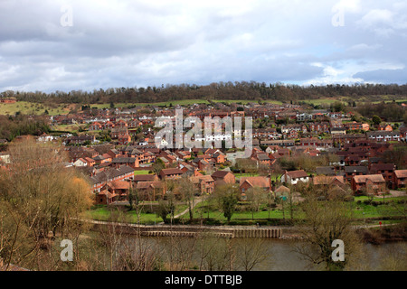 Vista sul fiume Severn, Bridgnorth town, Shropshire County, Inghilterra Foto Stock