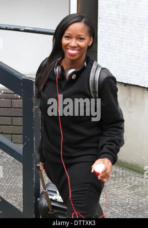 Londra, UK, 24 febbraio 2014. Jamelia visto al ITV Studios di Londra, Regno Unito Foto Stock