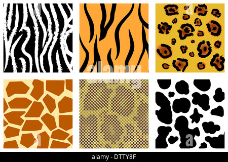 La pelle di animale seamless pattern impostato ( illustrazione) Foto Stock