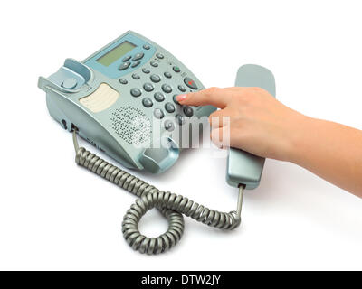 Telefono e canto Foto Stock