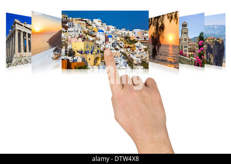 Lo scorrimento a mano la Grecia le immagini del viaggio Foto Stock