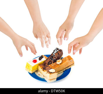 Mani e torte Foto Stock