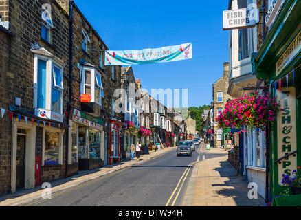 High Street, ponte Pateley, Nidderdale, Yorkshire Dales, North Yorkshire, Inghilterra, Regno Unito, Foto Stock