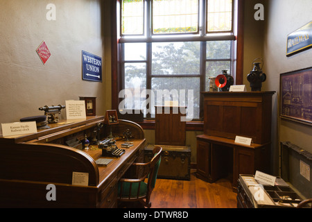 Stati Uniti d'America, Iowa, Council Bluffs, della Union Pacific Railroad Museum interno Foto Stock