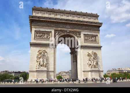 Famoso Arc de Triomphe a Parigi Foto Stock
