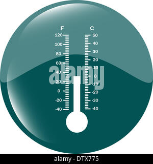 Termometro icona pulsante blu Foto Stock