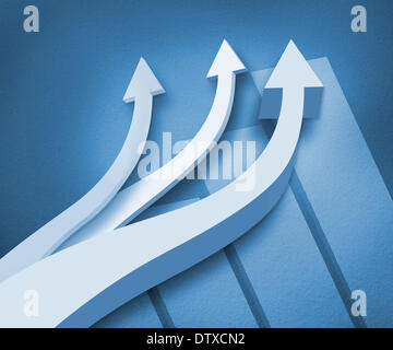 Frecce digitale andando fino Foto Stock