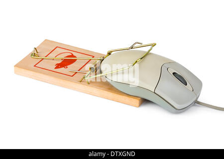 Mousetrap e mouse del computer Foto Stock