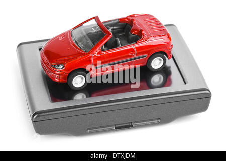 Navigatore GPS e toy car Foto Stock