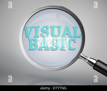 Lente di ingrandimento con visual basic word Foto Stock