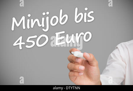 La scrittura a mano minijob bis 450 euro Foto Stock