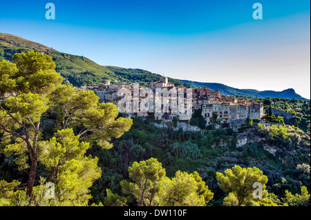 L'Europa, Francia, Alpes-Maritimes. Tourettes sur Loup. Il borgo arroccato. Foto Stock