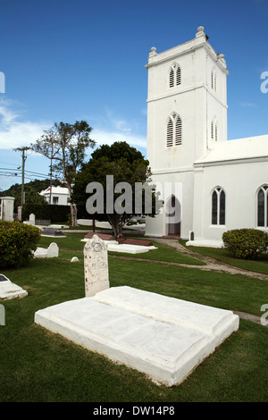 St John's Chiesa Anglicana Pembroke parrocchia, Hamilton Bermuda, una delle più antiche chiese parrocchiali in Bermuda Foto Stock