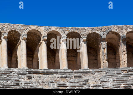 Vecchio Anfiteatro di Aspendos in Antalya, Turchia Foto Stock