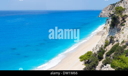 Bianca spiaggia Egremni (Lefkada, Grecia) Foto Stock