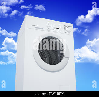 Macchina di lavaggio e cielo blu Foto Stock