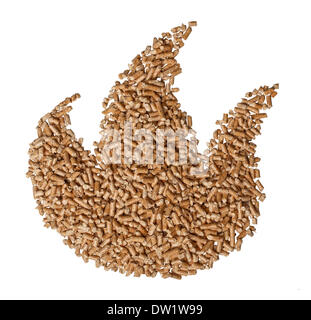 Fiamma pellet di legno Foto Stock