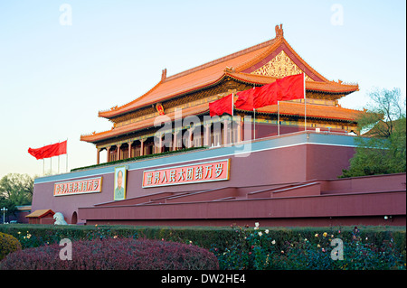 Torre di Tiananmen la mattina, Pechino Foto Stock