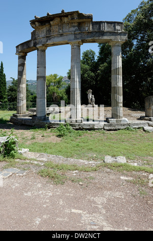 Il Tempio di Venere di Cnido con replica Afrodite statua Villa Adriana di Tivoli Italia tempio è stato modellato sul Greco Foto Stock