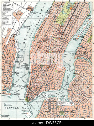 Mappa storica della città di New York, USA, 1896 Foto Stock