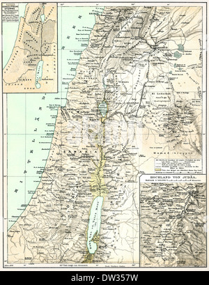 Mappa storica della Palestina, 1896 Foto Stock