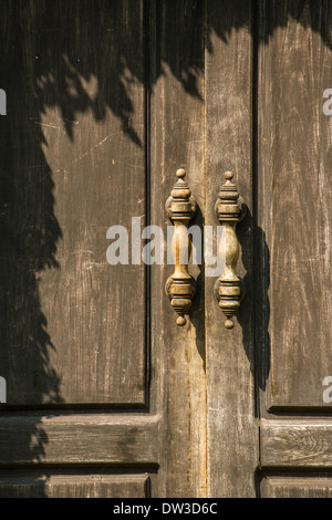 Vintage porta in legno closeup Foto Stock