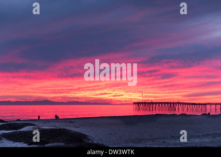 Gli Stati Uniti, California, Ventura, pier, tramonto Foto Stock
