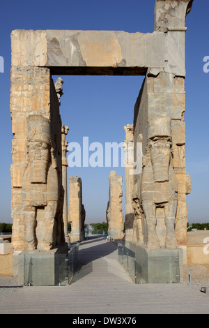 Il Xerxes Gate, aka Gate di tutte le nazioni, Persepolis, Iran Foto Stock