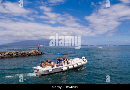 Belle barche nel porto della famosa cittadina di Lahaina in Maui Hawaii Foto Stock