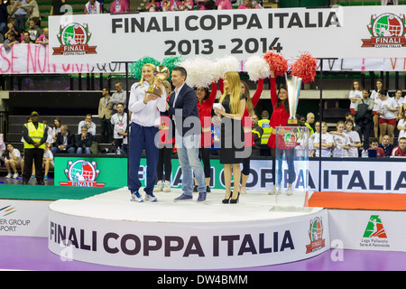 Cerimonia premiazione Coppa Italia Femminile di Pallavolo Foto Stock