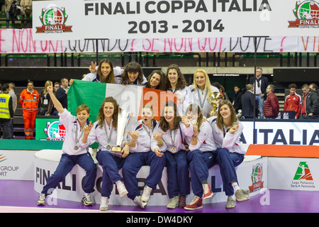 Cerimonia premiazione Coppa Italia Femminile di Pallavolo Foto Stock