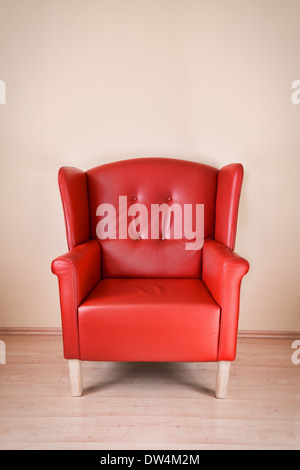 Red poltrona in pelle Foto Stock