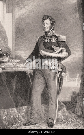 Ritratto del re Louis Philippe - Incisione americano del XIX secolo Foto Stock