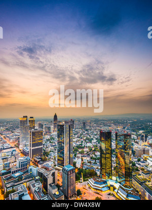 Francoforte, Germania lo skyline della citta'. Foto Stock