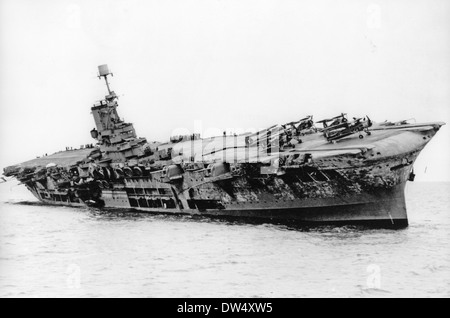 HMS Ark Royal portaerei quotazione dopo essere affondata il 13 novembre 1941 dal U-81. Vedere la descrizione seguente Foto Stock