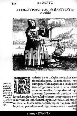 ROGER BACON (c) 1214-1294 filosofo inglese e il frate francescano - vedere la descrizione riportata di seguito Foto Stock