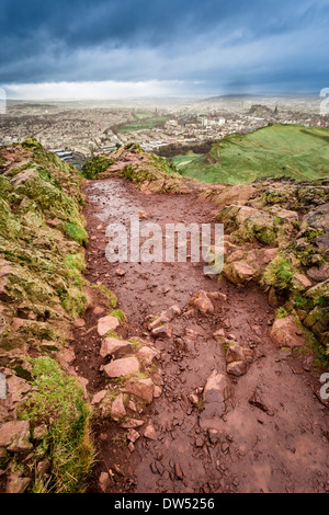 Vista da Arthur' Seat a Edimburgo Foto Stock