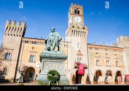 Giuseppe Verdi il Teatro di Busseto village, Emilia Romagna, Italia Foto Stock