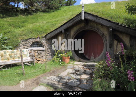 Foro di Hobbit, Hobbiton, Broadway, Matamata, Nr Cambridge, regione di Waikato, Isola del nord, Nuova Zelanda Foto Stock