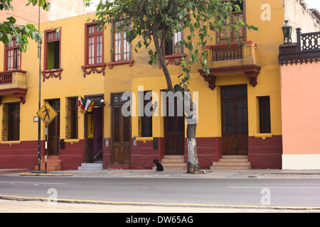 Backpackers Hostel sulla Avenida San Martin nel distretto di Barranco a Lima in Perù Foto Stock