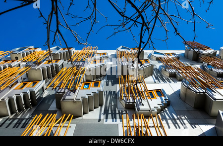 In Windows il MSPs uffici presso il Parlamento Scozzese, Holyrood, Edimburgo Foto Stock