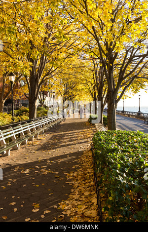 La Esplanade di Battery Park City, NYC Foto Stock