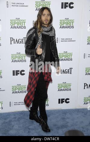 Santa Monica, Stati Uniti d'America. 1 marzo 2014. Jared Leto presso gli arrivi per 2014 Film Independent Spirit Awards - Arrivi 1, Santa Monica Beach, Santa Monica, CA 1 marzo 2014. Foto Da: Michael Germana/Everett raccolta credito: Everett Collection Inc/Alamy Live News Foto Stock