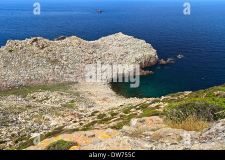 Panoramica di Capo Sandalo a Carloforte, isola di San Pietro, Sardegna, Italia Foto Stock