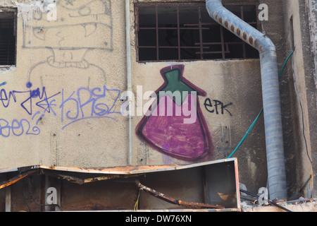 Graffiti da EPK melanzane (RE) Tel Aviv in Israele Foto Stock