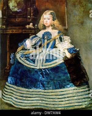 Diego Rodriguez de Silva y Velazquez, Infanta Margarita Teresa in un vestito blu 1659 olio su tela. Kunsthistorisches Museum, Vie Foto Stock