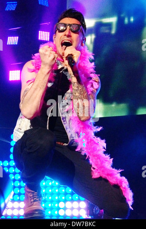 Hoggard Giacobbe di HEDLEY esegue sul palco di Hamilton Place il 26 febbraio 2014. (D.Brown/EXImages) Foto Stock