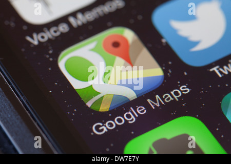 Google Maps app icona sul telefono cellulare. Foto Stock