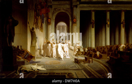 La morte di Cesare da Jean-Léon Gérôme Foto Stock