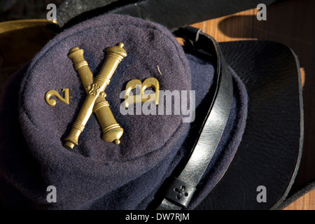 Un artilleryman della PAC, Olustee Battlefield Historic State Park, Florida, Stati Uniti d'America Foto Stock